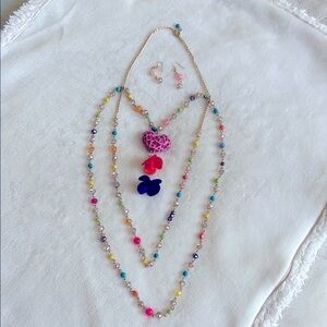 Red and Pink Layered Bohemian Necklace